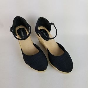 Lane Bryant Black Ankle Strap D'Orsay Espadrille